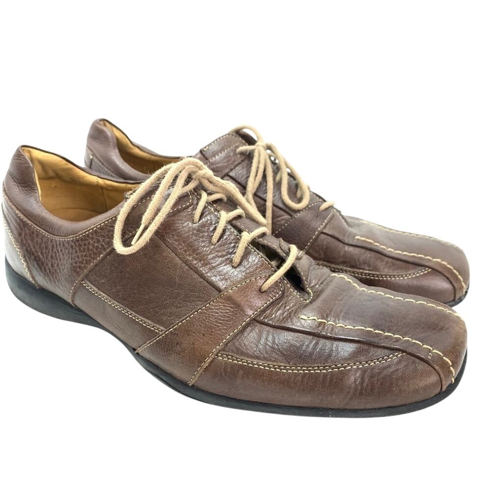 Sandro Moscoloni Mens Brown Leather Oxford Lace Up Casual Shoes Derby sz 12